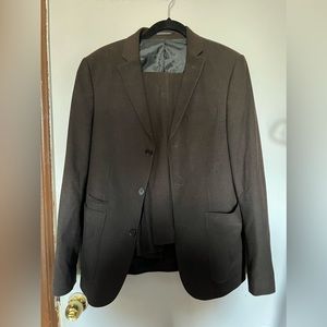 Dark Brown ASOS Design Slim Suit